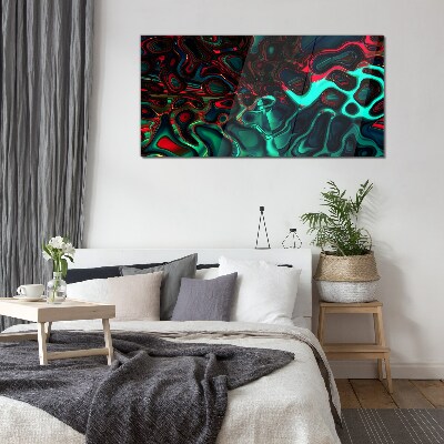 Glasbild Abstrakte Farbwellen