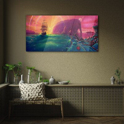 Glasbild Eine magische Reise durch einen farbenfrohen Ozean