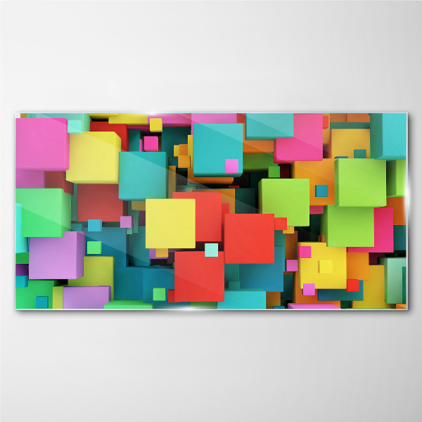 Glasbild Bunte geometrische Kompositionen