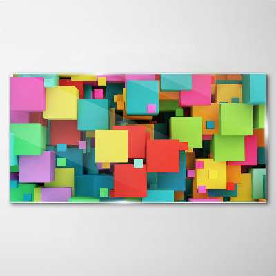 Glasbild Bunte geometrische Kompositionen