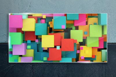 Glasbild Bunte geometrische Kompositionen