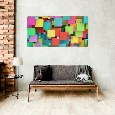 Glasbild Bunte geometrische Kompositionen