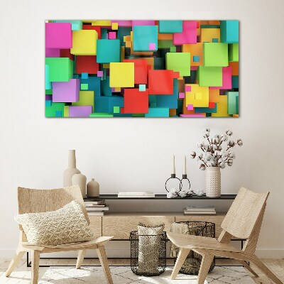 Glasbild Bunte geometrische Kompositionen