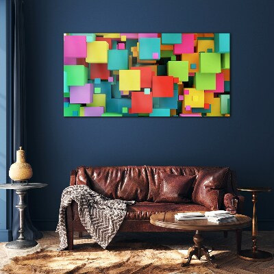 Glasbild Bunte geometrische Kompositionen
