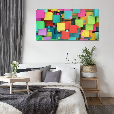 Glasbild Bunte geometrische Kompositionen