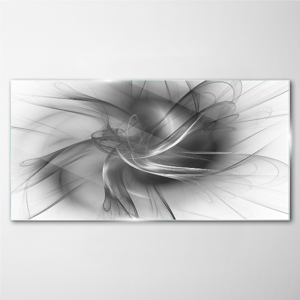 Glasbild Abstrakte Wirbel in monochromen Tönen