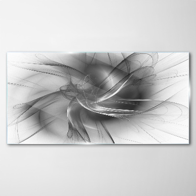 Glasbild Abstrakte Wirbel in monochromen Tönen