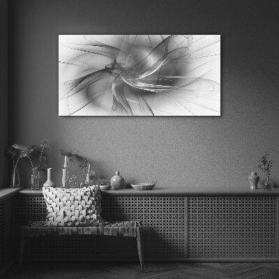 Glasbild Abstrakte Wirbel in monochromen Tönen