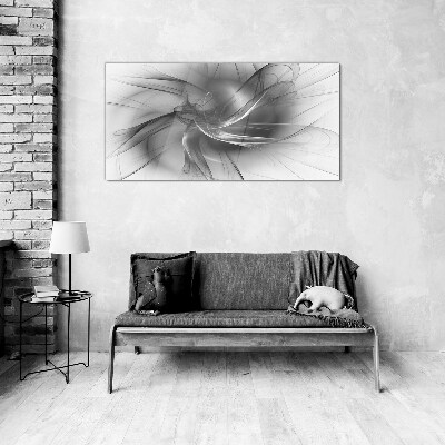 Glasbild Abstrakte Wirbel in monochromen Tönen