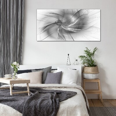 Glasbild Abstrakte Wirbel in monochromen Tönen