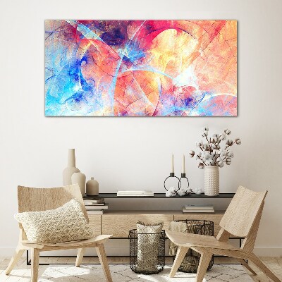 Glasbild Abstrakte Farben in Bewegung