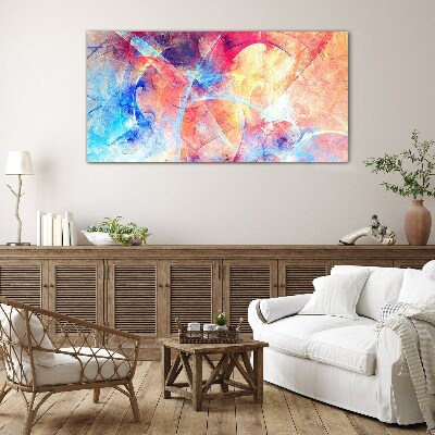 Glasbild Abstrakte Farben in Bewegung