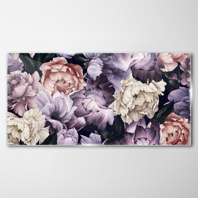 Foto auf glas Blumenarrangement in Pastelltönen