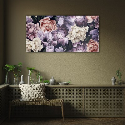 Foto auf glas Blumenarrangement in Pastelltönen