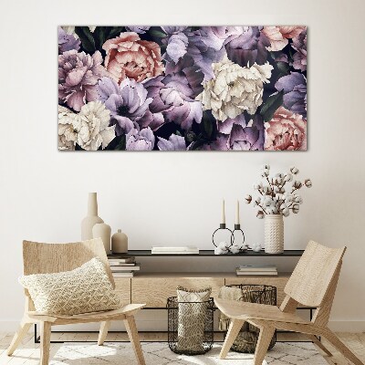 Foto auf glas Blumenarrangement in Pastelltönen