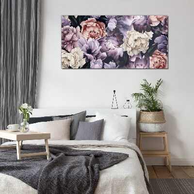 Foto auf glas Blumenarrangement in Pastelltönen