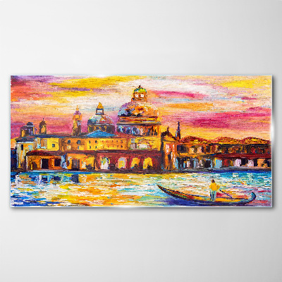 Glasbild Venedig in den Farben des Sonnenuntergangs