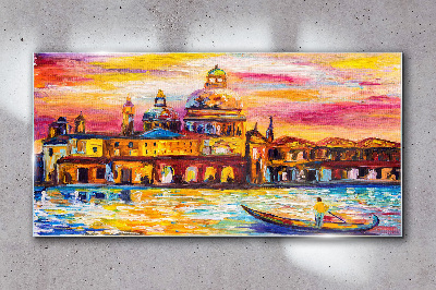 Glasbild Venedig in den Farben des Sonnenuntergangs