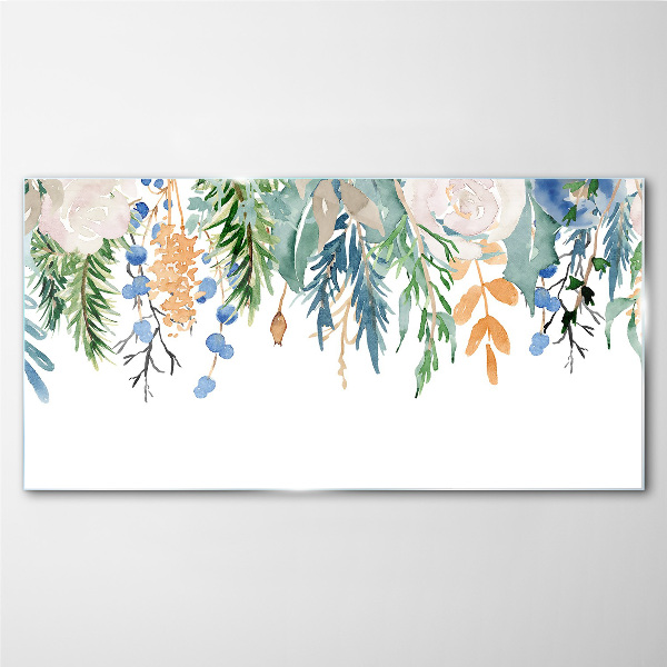Glasbild Blumenlandschaft in Aquarell