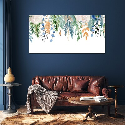 Glasbild Blumenlandschaft in Aquarell