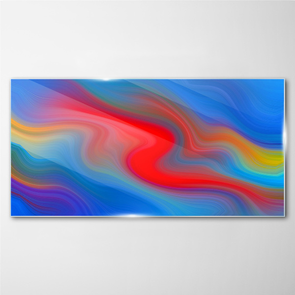 Glasbild Farbwellen in Bewegung