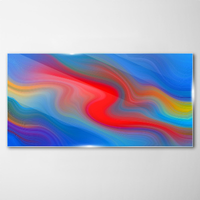 Glasbild Farbwellen in Bewegung