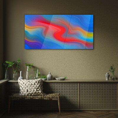 Glasbild Farbwellen in Bewegung