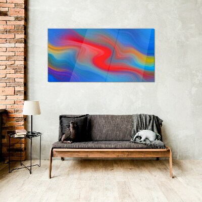 Glasbild Farbwellen in Bewegung