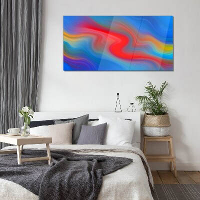 Glasbild Farbwellen in Bewegung