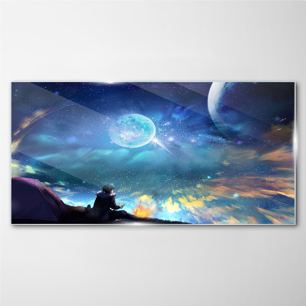 Bild auf glas Kosmische Nacht unter den Sternen