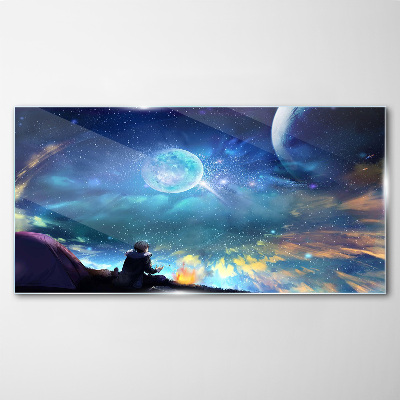Bild auf glas Kosmische Nacht unter den Sternen