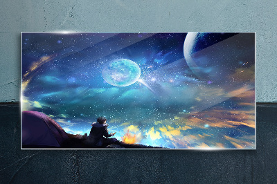 Bild auf glas Kosmische Nacht unter den Sternen