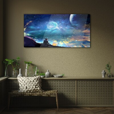 Bild auf glas Kosmische Nacht unter den Sternen