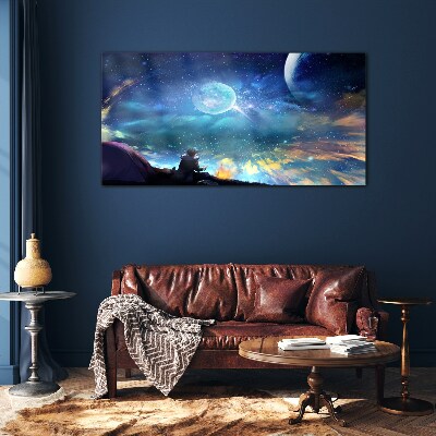 Bild auf glas Kosmische Nacht unter den Sternen