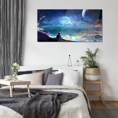Bild auf glas Kosmische Nacht unter den Sternen