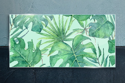 Foto auf glas Tropisches Grün in Aquarell