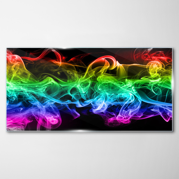 Glasbild Bunte Rauchfahnen