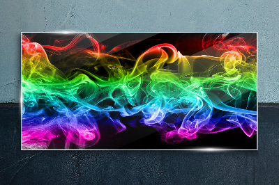 Glasbild Bunte Rauchfahnen