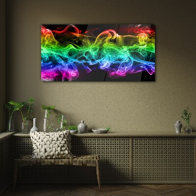 Glasbild Bunte Rauchfahnen