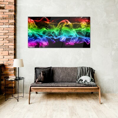 Glasbild Bunte Rauchfahnen