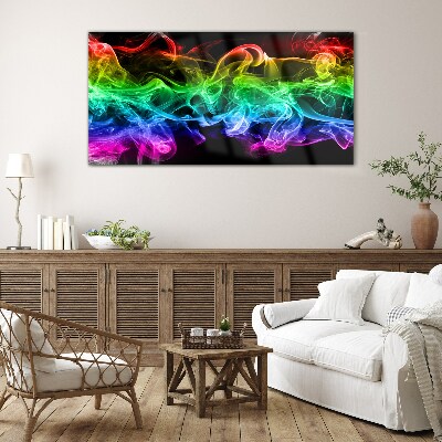 Glasbild Bunte Rauchfahnen