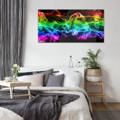 Glasbild Bunte Rauchfahnen
