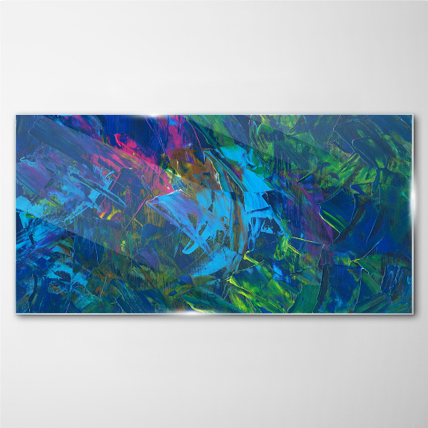 Glasbild Buntes Chaos der Abstraktion