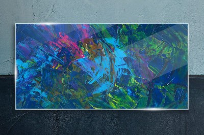 Glasbild Buntes Chaos der Abstraktion