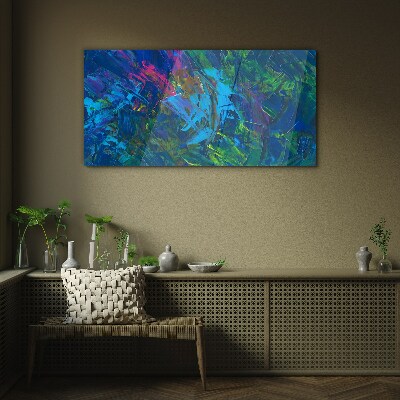 Glasbild Buntes Chaos der Abstraktion