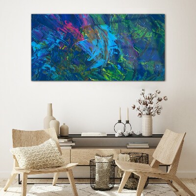 Glasbild Buntes Chaos der Abstraktion