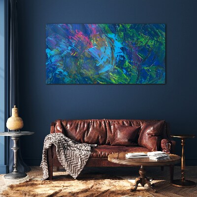 Glasbild Buntes Chaos der Abstraktion