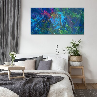 Glasbild Buntes Chaos der Abstraktion