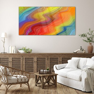 Bild auf glas Eine Welle von Farben in Bewegung