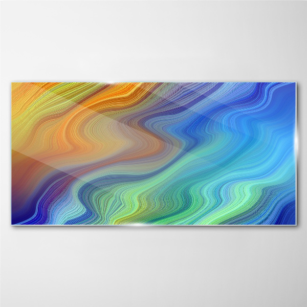 Glasbild Farbwellen in Bewegung